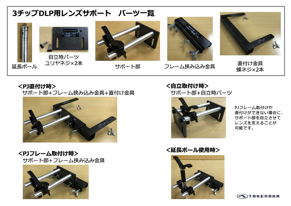3チップDLP用 レンズサポート TAKENAKA | 映像/音響機材のレンタル